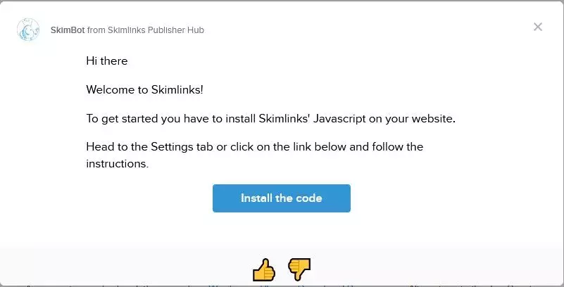 Install Skimlinks' JavaScript